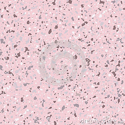 Pink granite coarse grained vector pattern backgound. Seamless backdrop with abstract quartz, feldspar and plagioclase Vector Illustration