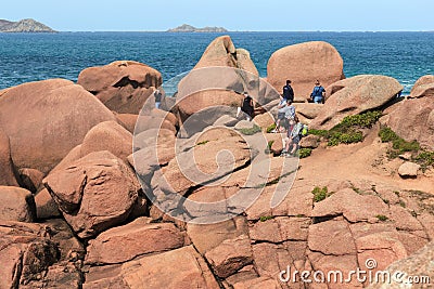 Pink Granite Coast, Brittany, France Editorial Stock Photo