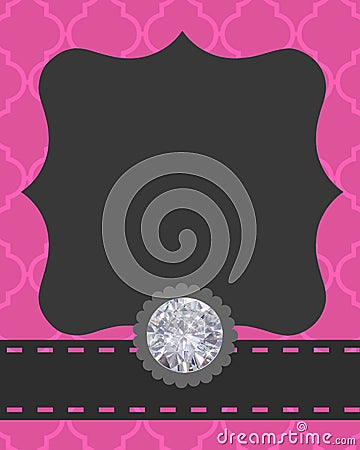 Pink Gray Black and Bling Design Stock Photo