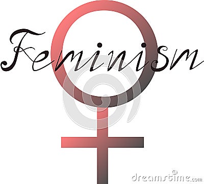 Mirror of Venus. Feminism. Pink and gray. Female icon Stock Photo