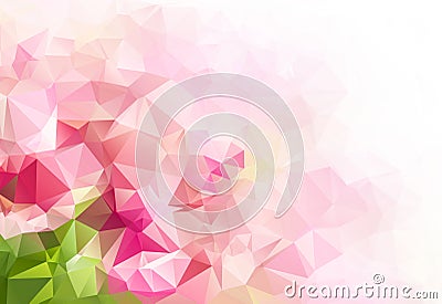 Pink green Geometric abstract colorful low poly background. Stock Photo