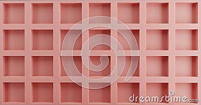 pink grid wall background. Board and Batten accent wall Stock Photo