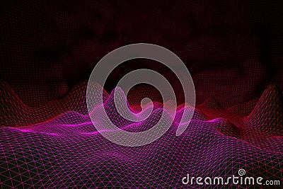 Pink grid waves Stock Photo
