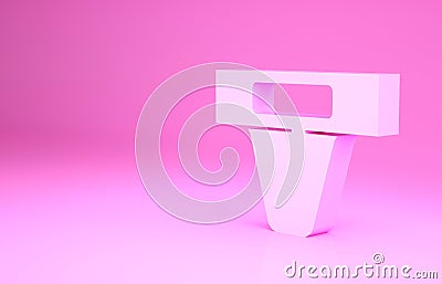 Pink Groin guard for martial arts icon isolated on pink background. Minimalism concept. 3d illustration 3D render Cartoon Illustration