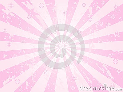 Pink grunge sunburst Vector Illustration