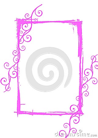 Pink grunge swirls frame Stock Photo