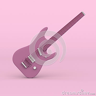 Pink guitar. Minimal abstract art Stock Photo