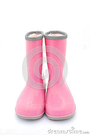 Pink gum boots Stock Photo