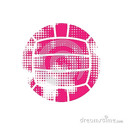 Pink halftone water polo ball Vector Illustration