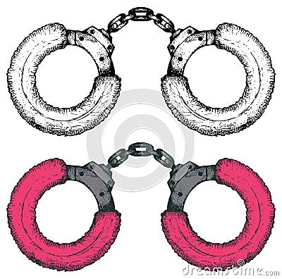 Pink handcuffs Vector Illustration