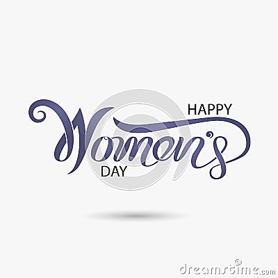 Pink Happy Women`s Day Typographical Design Elements. International women`s day icon.Women`s day symbol. Minimalistic design fo Vector Illustration