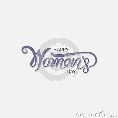 Pink Happy Women`s Day Typographical Design Elements. International women`s day icon.Women`s day symbol. Minimalistic design fo Vector Illustration
