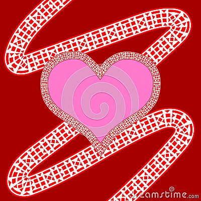 Pink heart Vector Illustration