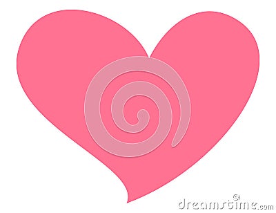 Pink heart isolated on white background. Symbol of love, health and positive feelings. Vector Illustration