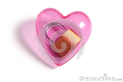 Pink heart and lock Stock Photo