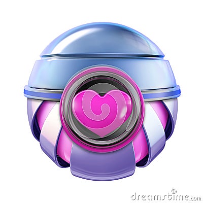 Pink heart metal love sphere Stock Photo