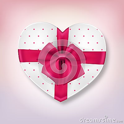 Pink heart shape gift box Cartoon Illustration