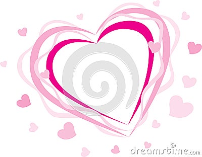 Pink heart silhouette Vector Illustration