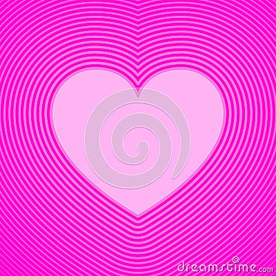 Pink heart symbol with offset lines Vector Illustration