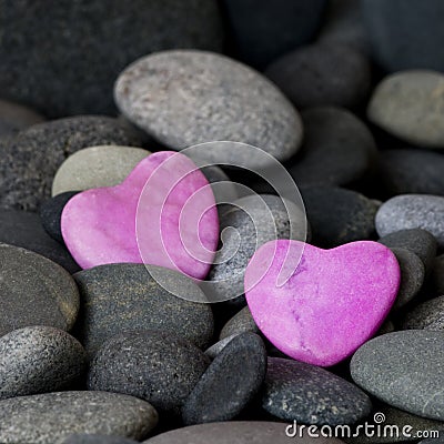 Pink hearts Stock Photo