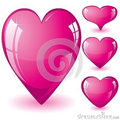 Pink hearts Vector Illustration