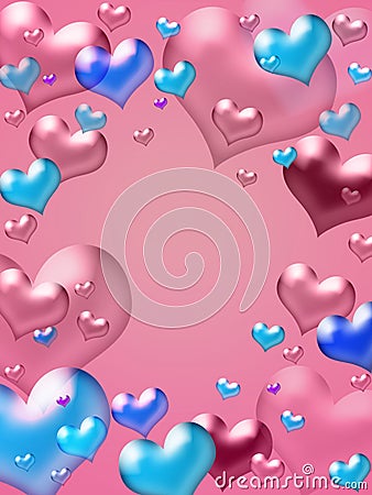 Pink hearts background Stock Photo