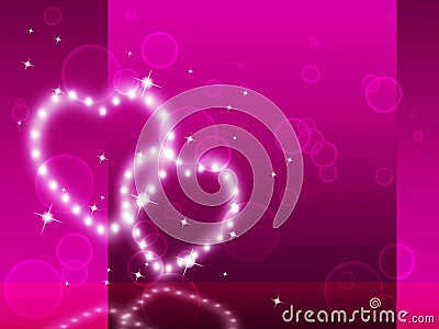 Pink Hearts Background Means Affection Desire And Glittering Stock Photo