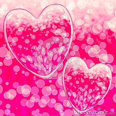 Pink Hearts Design On A Bokeh Stock Photo