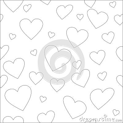Pink hearts on light pink background seamless pattern endless for clothing scrapbooking paper women`s day Stock Photo