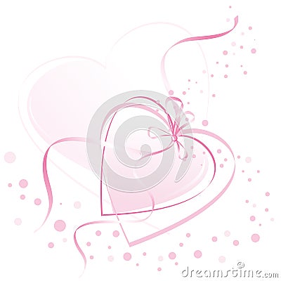 Pink hearts linked Stock Photo