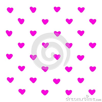 Pink hearts pattern illustration. Isolated on white inspiration graphic design typography element. Primitive woman cut out style. Vector Illustration