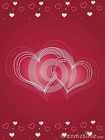 Pink Hearts Valentines Day Card Stock Photo