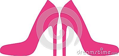 Pink high heel Vector Illustration