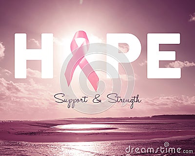 Pink hope breast cancer awareness background Stock Photo