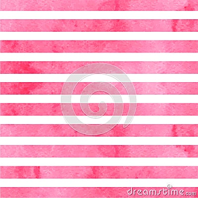 Pink horizontal watercolor stripes. Vector illustration Vector Illustration