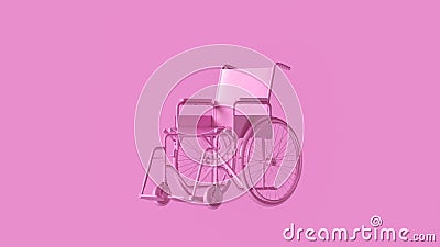 Pink Hospital Wheelchair Cartoon Illustration