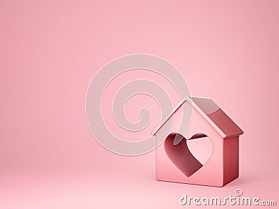 Pink house Cartoon Illustration
