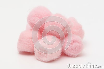 Pink hygienic cotton balls Stock Photo