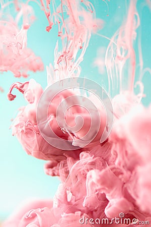 Pink ink in water, artistic shot, abstract background Stock Photo