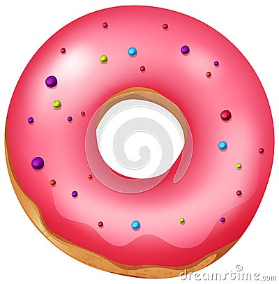 A pink isolated donut Vector Illustration