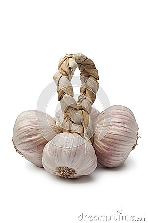 Pink Italian Garlic Stock Photo