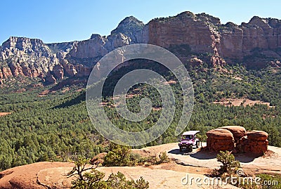 A Pink Jeep Tour on Broken Arrow Trail Editorial Stock Photo