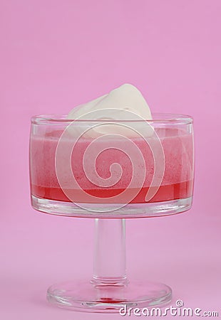 Pink jelly and mousse dessert Stock Photo
