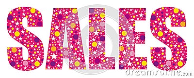 Pink joyful sales banner. Vector Illustration