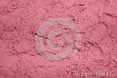 Pink kinetic sand top view. Pink sand. Kids toys Stock Photo