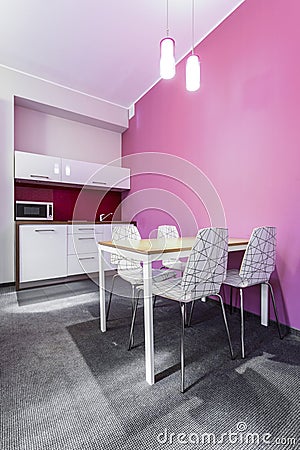 Pink kitchenette Stock Photo