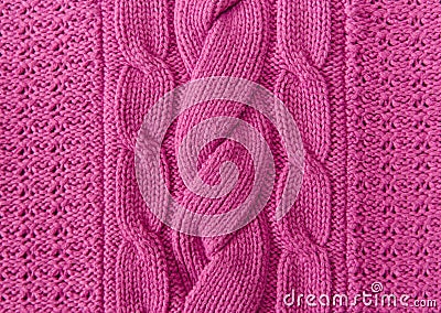 Pink Knitted Items.Hand Made;Fancywork.Background Stock Photo