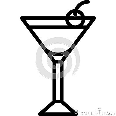 Pink Lady Cocktail icon, Alcoholic mixed drink vector Vector Illustration