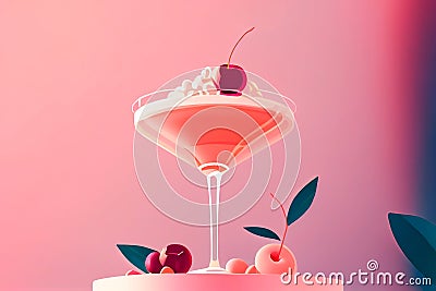 Pink lady cocktail vector design. Stock Photo