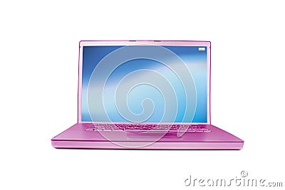 Pink laptop Stock Photo